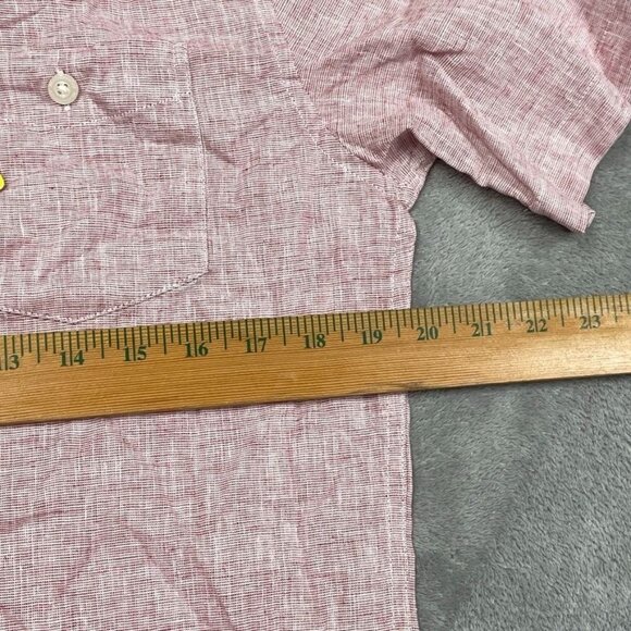 Weatherproof Vintage Mens Washable Linen Button-Down Shirt S Short Sleeve a0244 - Picture 5 of 8